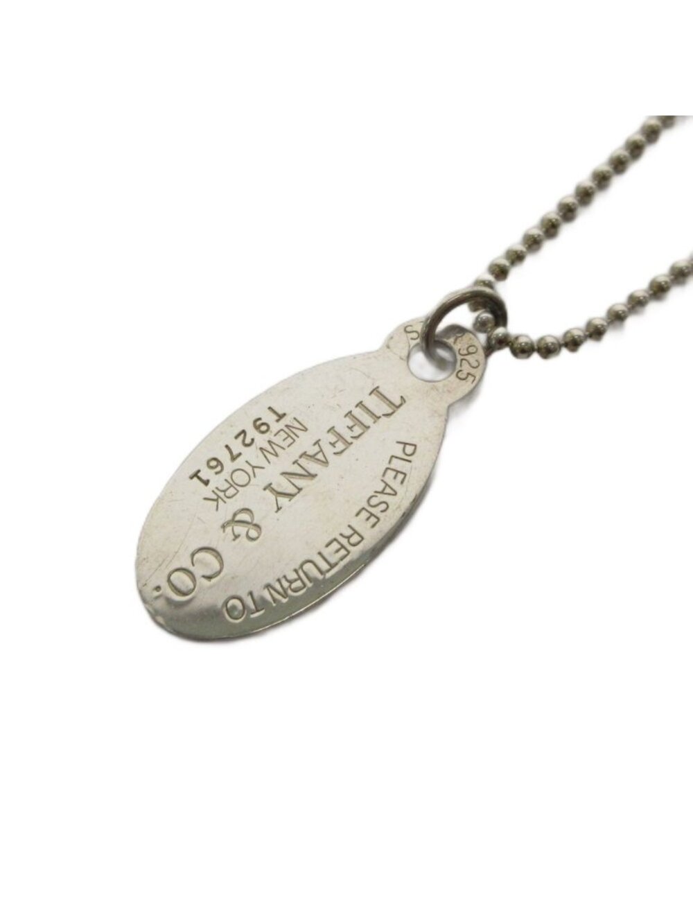 Tiffany & Co Return to Tiffany Oval Tag Pendant Silver Colored